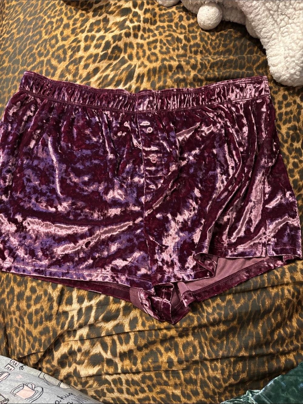 PINK Victoria's Secret Shimmery Plum Sleep Shorts